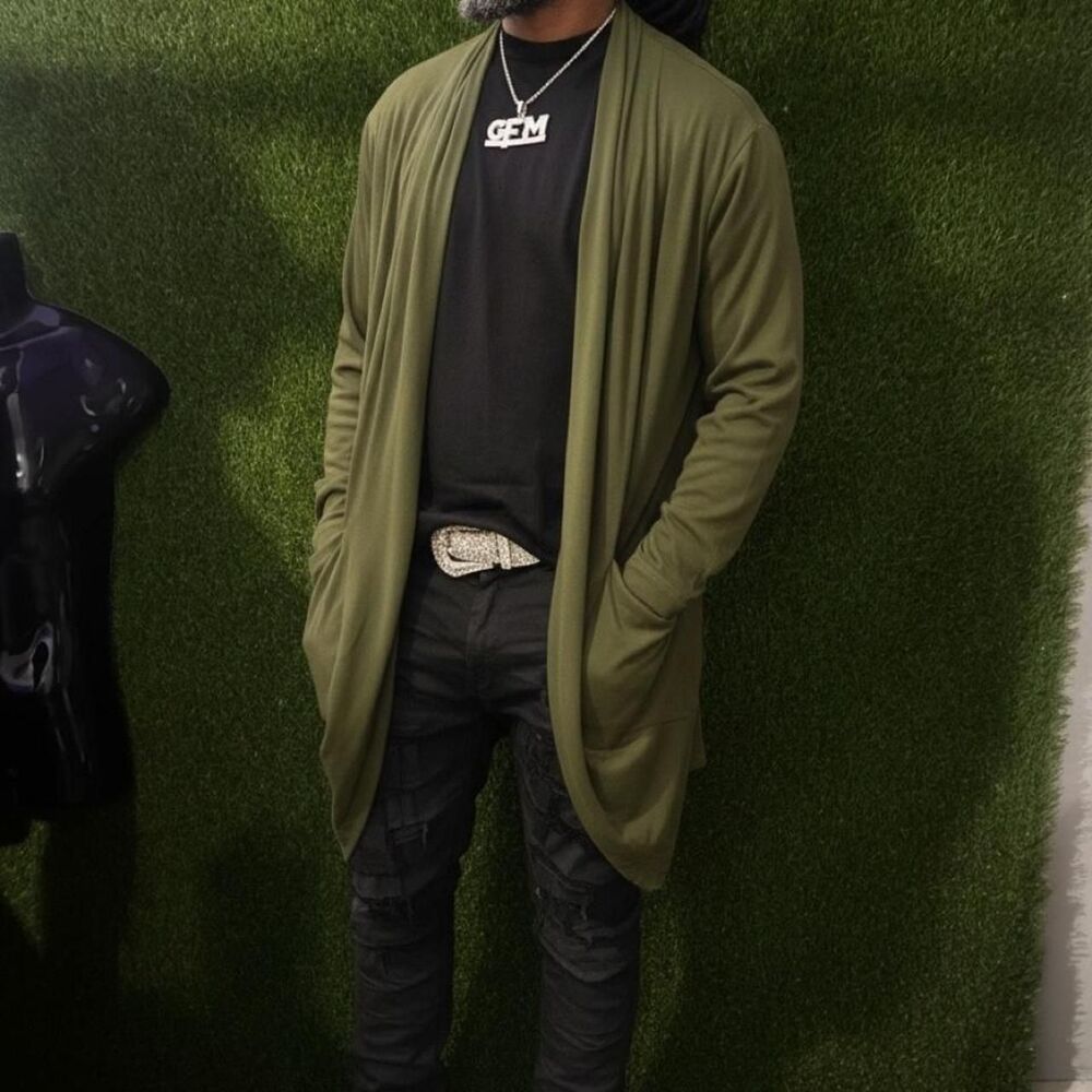 Coofandy Men's Green Cardigan